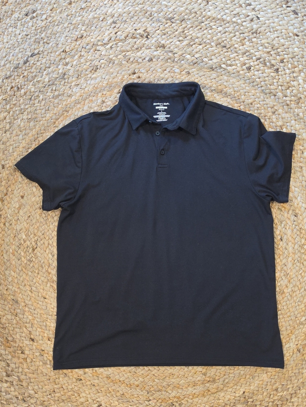 Hanes Black Men’s Polo Shirt with Classic Collar